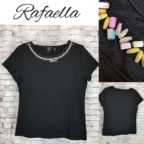 RAFAELLA BNWT Embellished Neck Knit Top - Picture 7 of 7